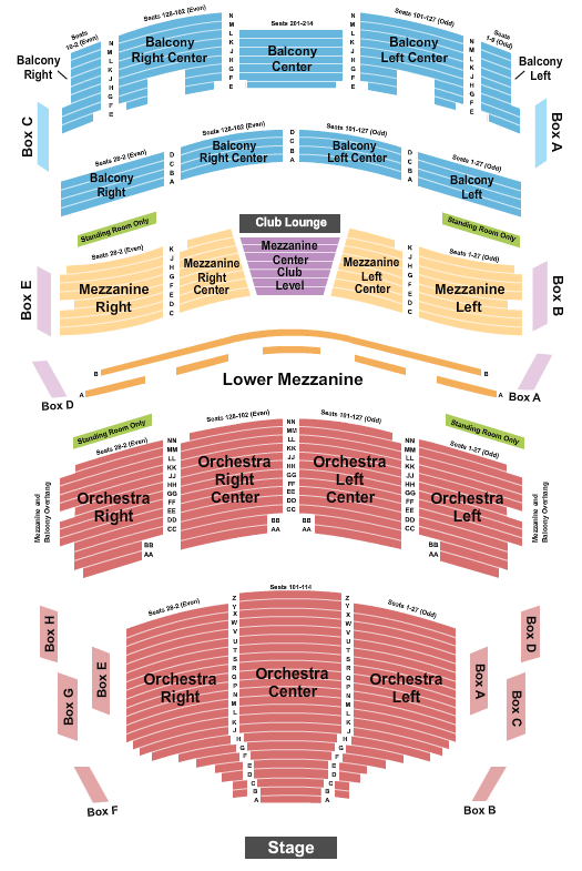 Broward Center For The Performing Arts & Juliet Seating Chart